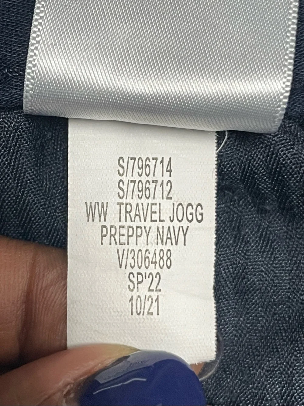 Banana Republic Men Travel Jogger Pants L Preppy Navy Stretch Cotton Drawstring